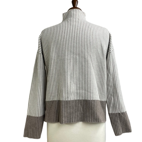 Rachel Zoe striped mock turtleneck sweater large - Picture 4 of 8